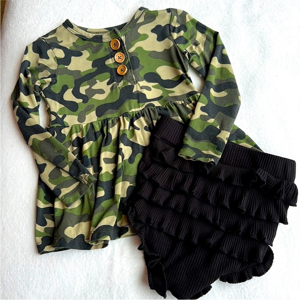 Posh Peanut Peplum Ruffle Bummie Set